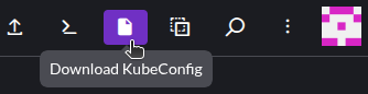 Screenshot of Download KubeConfig button